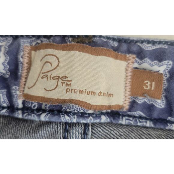 Paige Jeans Womens Size 31 Robertson Flare Raw Hem Boho Hippie Festival Retro - Picture 10 of 10